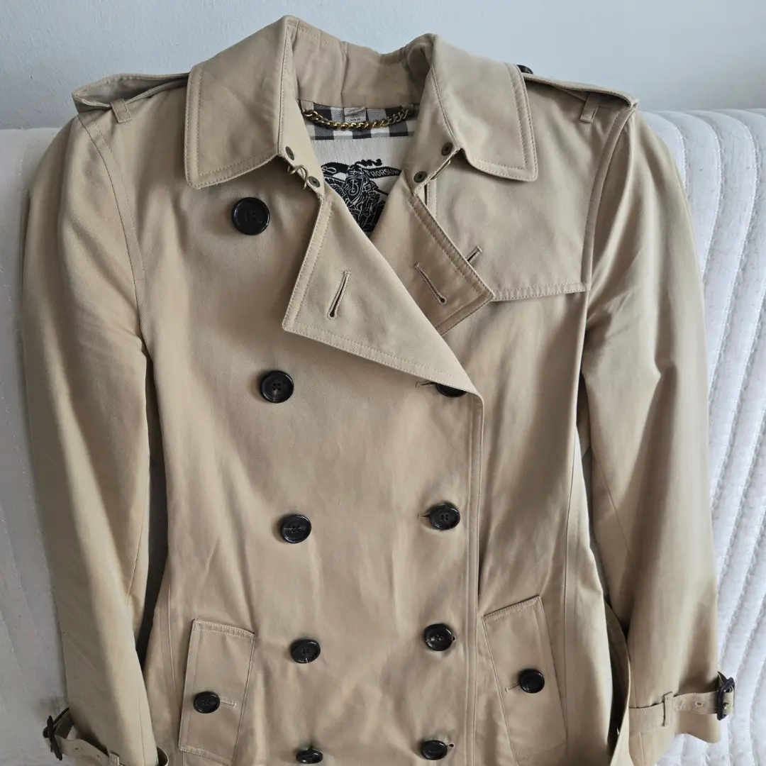 Burberry Kensington Short Trench Coat Belted Collared Beige Women US XXS (IT 34) — photo 3