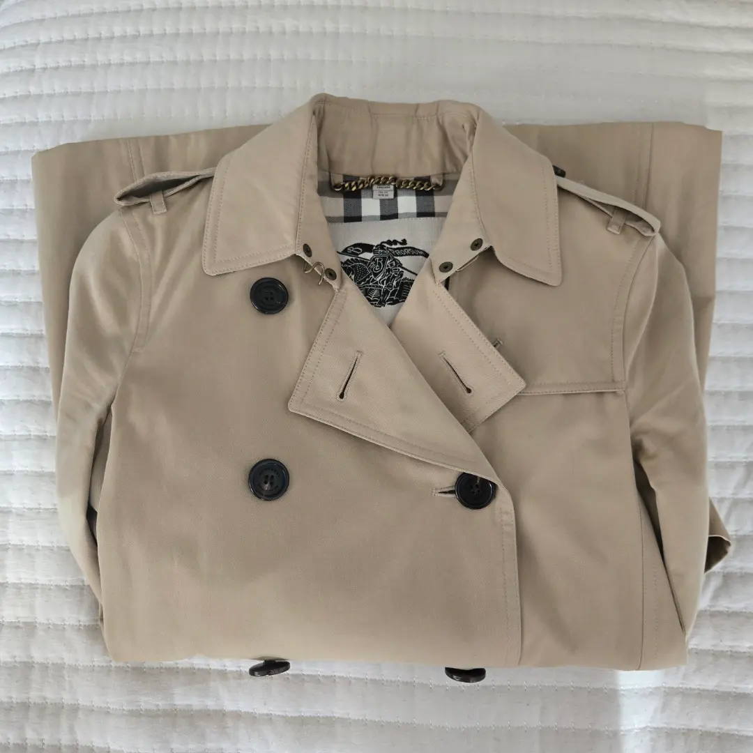 Burberry Kensington Short Trench Coat Belted Collared Beige Women US XXS (IT 34) — photo 5